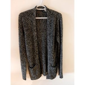 H&M long cardigan, salt and pepper